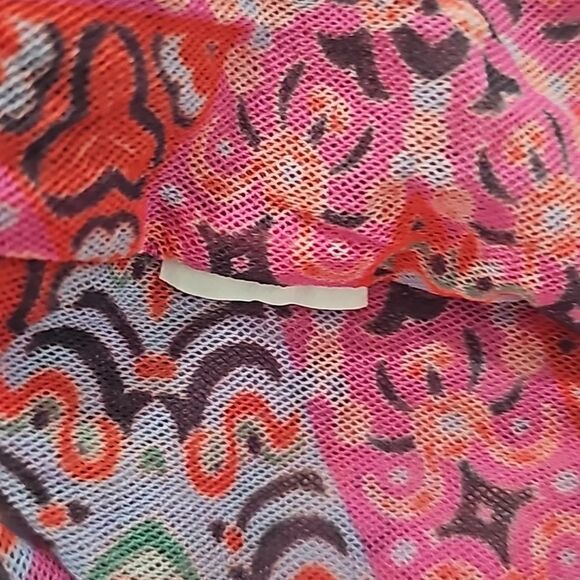 Piper & Sparrow -1508 Nylon Mesh Peplum Top Sleeveless Hot Pink‎ Small - Picture 6 of 6